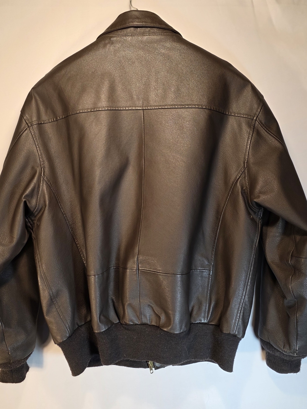 Vintage Air Force Airborne Leathers Mens L Flight Bomber Jacket Brown Leather - Picture 11 of 13